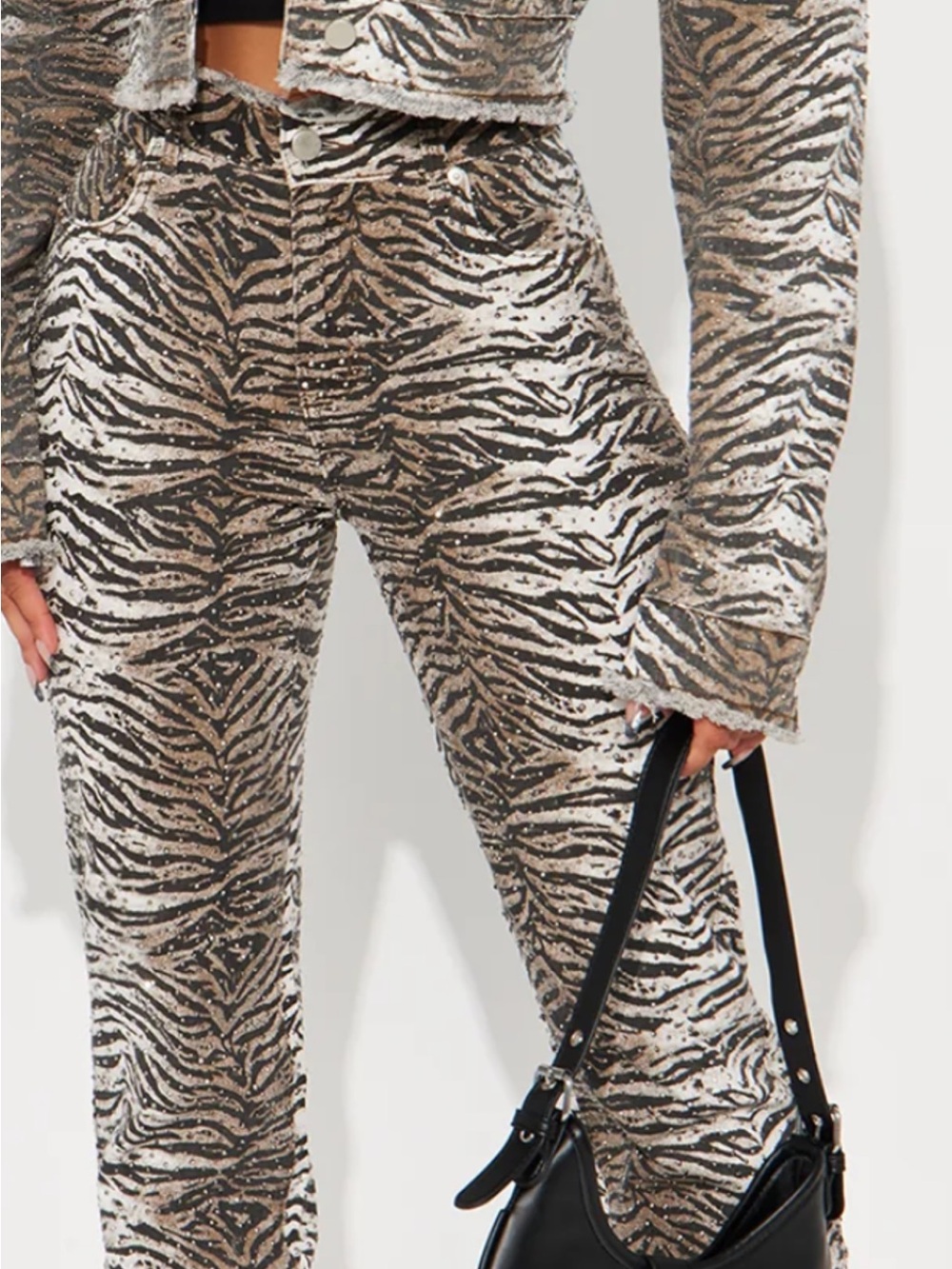Fashion Nova size 5 Zebra Print Straight-Leg Pants